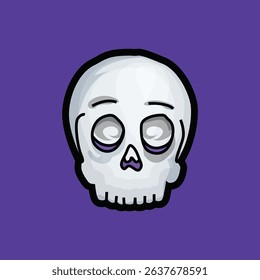 Halloween skull head illustration clip art design vector