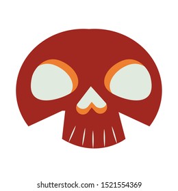 halloween skull head isolated icon vector illustration design