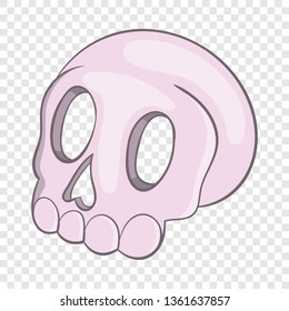 Halloween skull icon in cartoon style isolated on background for any web design 