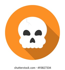 Halloween skull icon flat