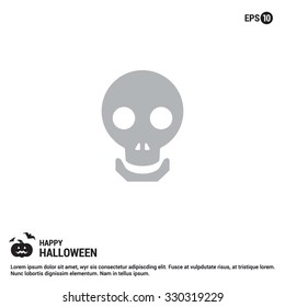 Halloween skull icon. Halloween Gray Scale Icons.  simple minimal, flat, solid, mono, monochrome, plain, contemporary style. Vector illustration web internet design elements
