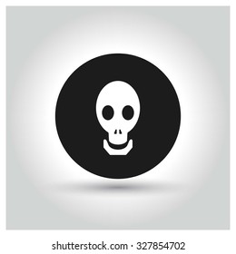 Halloween skull icon. Halloween pictogram elements collection.  simple minimal, flat, solid, mono, monochrome, plain, contemporary style. Vector illustration web internet design elements