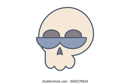 Halloween Skull Icon Vector Illustration Graphic Design Template
