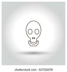 Halloween skull icon. Vector outline icon illustration