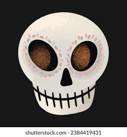 Halloween skull illustration hand drawn texture cartoon style