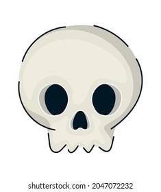 halloween skull illustration over white
