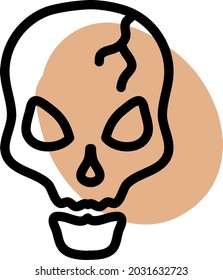Halloween skull, illustration, vector, on a white background.