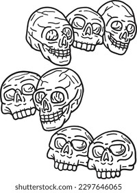 Halloween Skull Aislado Coloring Page para Adultos