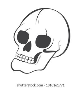 Halloween Skull line art,  happy Halloween, Calavera Skull