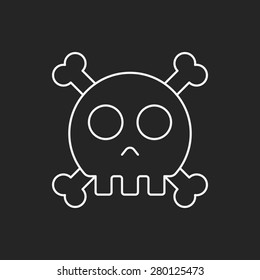 halloween skull line icon