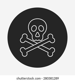 halloween skull line icon