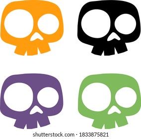 Halloween skull mask vector illustration set
