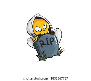Halloween Skull Monster Vector Cartoon  Illustration