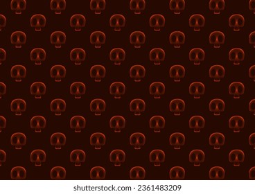 Halloween skull orange theme pattern bone mystery death festival background. vector illustration.