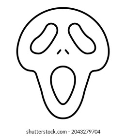 Halloween skull Outline bold Vector Icon which can be easily modified or Edited 