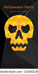 Halloween skull party flyer vector template
