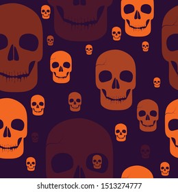 halloween skull pattern on dark