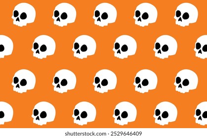 halloween skull pattern orange background
