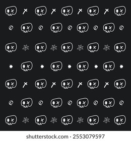 halloween skull pattern Vector illustration, skull background pattern.