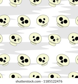 Halloween skull and pirates skull seamless pattern. vector illustration for fashion textile print and wrapping with festive design.