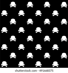 halloween skull seamless pattern vector texture rock black background black and white