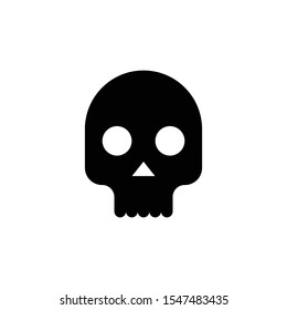Halloween Skull Silhouette Icon On A White Background