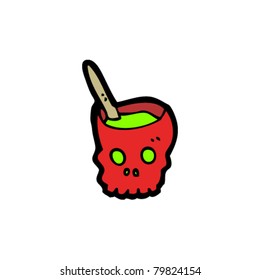 halloween skull slime bowl cartoon