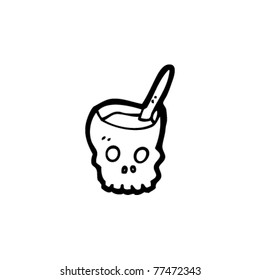 halloween skull soup cartoon