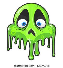 Halloween skull. Symbol of day of the dead or halloween. Spooky skeleton head. Flat design. Isolated vector illustrations