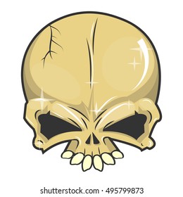 Halloween skull. Symbol of day of the dead or halloween. Spooky skeleton head. Flat design. Isolated vector illustrations