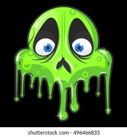 Halloween skull. Symbol of day of the dead or halloween. Spooky skeleton head. Flat design. Isolated vector illustrations