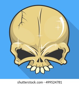 Halloween skull. Symbol of day of the dead or halloween. Spooky skeleton head. Flat design. Isolated vector illustrations