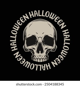 Halloween Skull T shirt Design