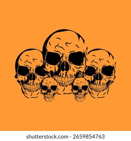 Halloween skull theme copy space