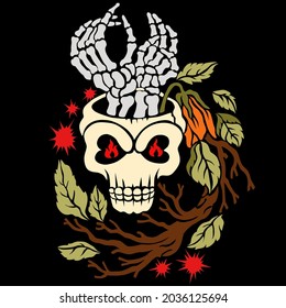 Halloween Skull Vase design, suitable for Laser cut paper. Greeting Card for wood carving, paper cutting. cutout paper design element. Decorative printing such as mugs, shirts, etc.