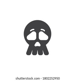 Halloween skull vector icon. filled flat sign for mobile concept and web design. Death skull glyph icon. Symbol, logo illustration. Vector graphics