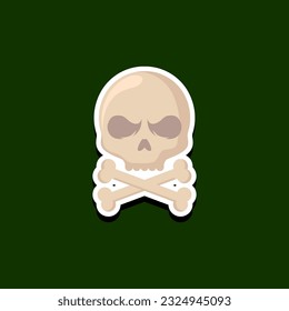 Halloween skull vector illustration. cartoon, icon, sticker. Vector eps 10