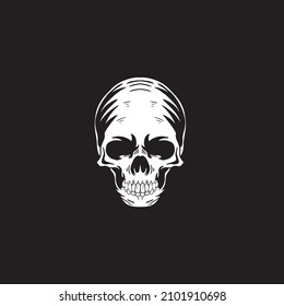 Halloween skull vintage retro poster vector illustration gift card, print, skull head