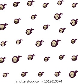halloween skulls heads pattern background vector illustration design