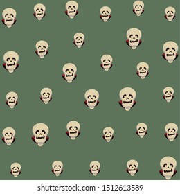 halloween skulls heads pattern background vector illustration design