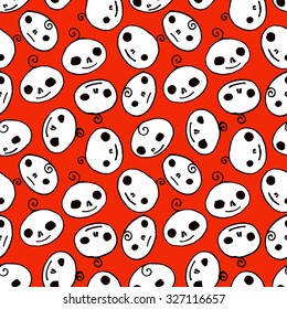 Halloween skulls, seamless pattern, vector design