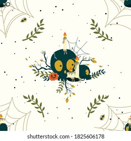 Halloween calavera modelo de ilustración vectorial