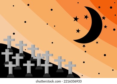 Halloween sky background. Vector illustration.