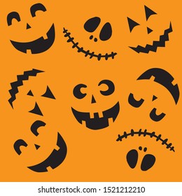 Halloween smile, face, vector illustration