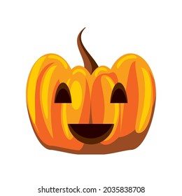 halloween smile pumpkin in glossy style