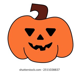 Halloween smile pumpkin. Vector flat illustration.