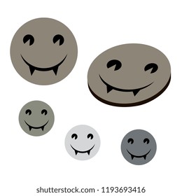 Halloween. Smile of a vampire. Emblem. Sign. Vampire emblem for halloween. Vector graphics