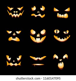 Halloween. Smilies. Happy Halloween. Orange. Set of stickers. Realistic vector EPS 10. background for a Halloween banner. Holiday, October. Jack O Lantern. All Hallows Eve