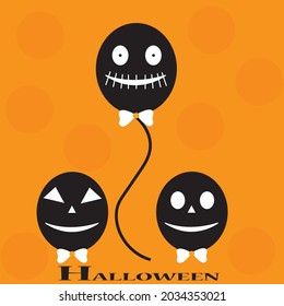 Halloween  with a smiling ghost balloon  It's a fun festival.
