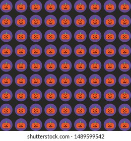 Halloween smiling pumpkin Jack face's seamless. Can be used for cover, package design, wrapping paper. Vector.